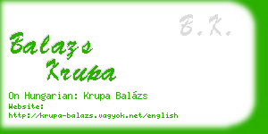 balazs krupa business card